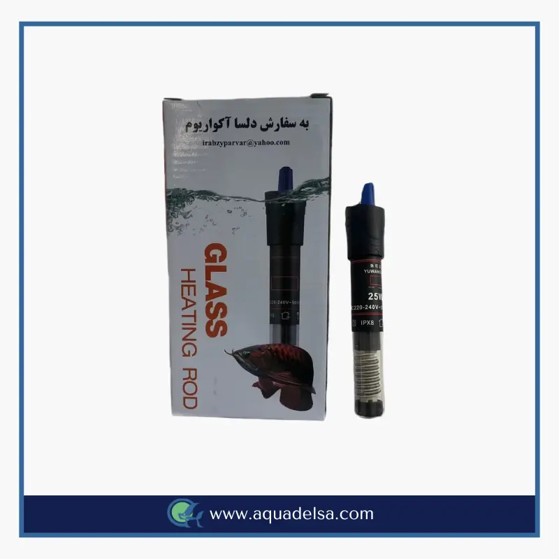 delsa product (21) بخاری شیشه ای آکواریوم YJ-912 (25 وات) - Image 1