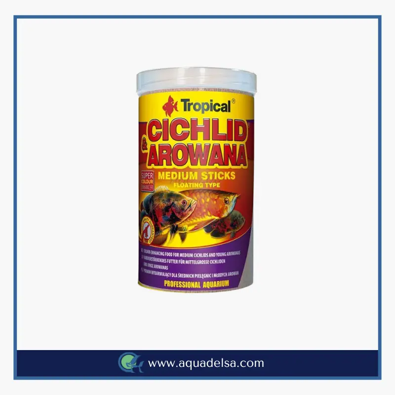 غذای استیک ماهی آروانا تروپیکال مدل Arowana Medium sticks 250ml وزن 90 گرم