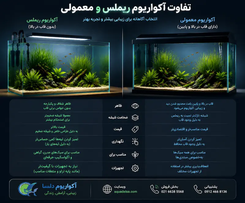 تفاوت آکواریوم ریملس و معمولی